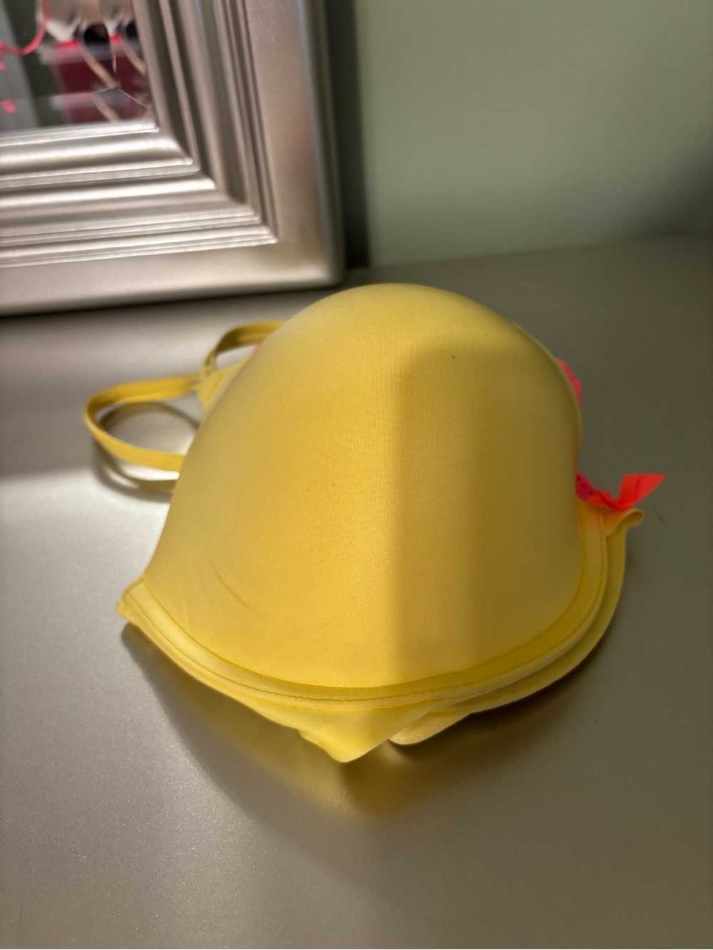 Victoria's Secret Yellow Push-Up Bra with Pink Accent